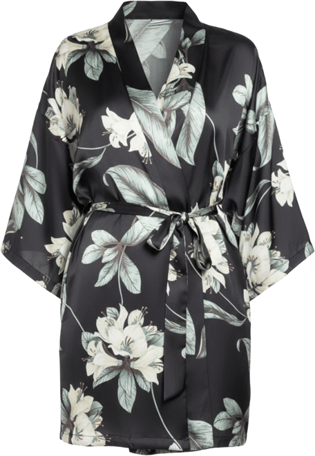Women's Cosmica Satin Floral Wrap Robe