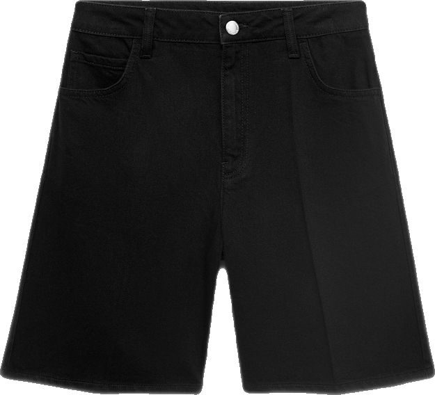 Women's High-Waisted Denim Bermuda Shorts