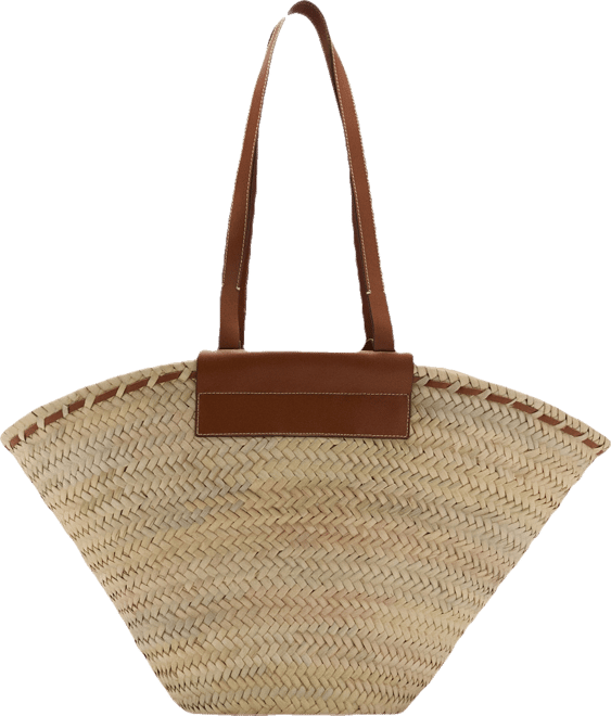 Women's Large Double-Handle Natural Fiber Basket Bag