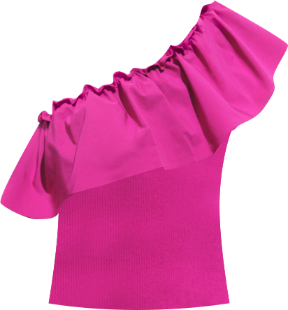 Women's Combined Knit Fabric Asymmetric Top