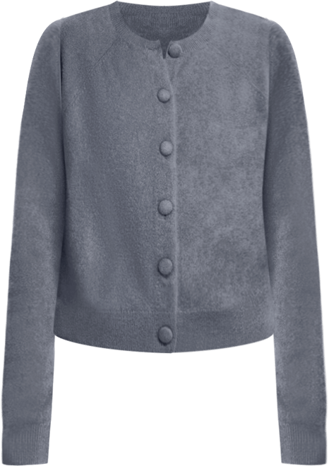 AQUA AQUA 100% Cashmere Crewneck Cardigan - Exclusive