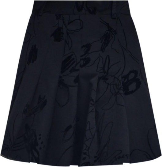 Women's Flocked pleated mini skirt