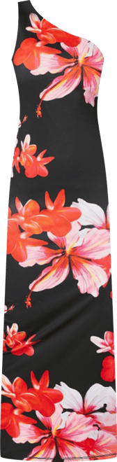 Women's One Shoulder High Slit Maxi Dress