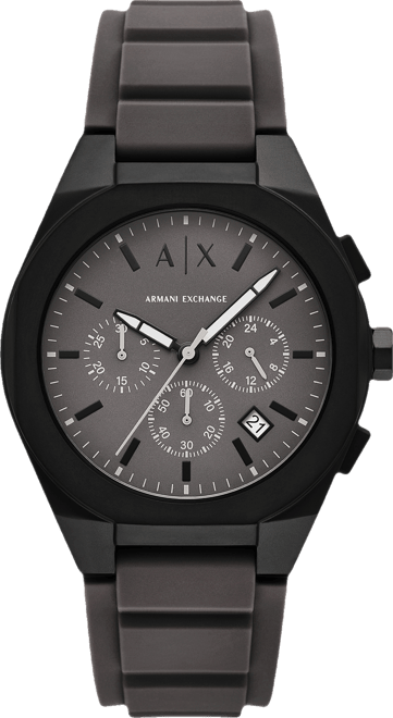 Men's Sync Quartz Chronograph Gray Silicone Watch, 42mm