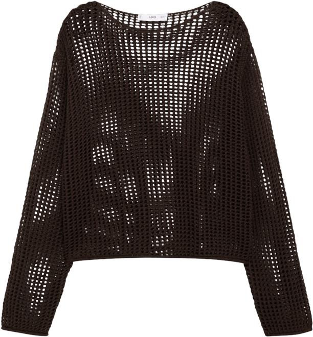Women's Long-Sleeved Crochet Sweater