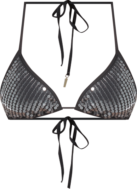 Women's Sequin Embellished Triangle Bikini Top
