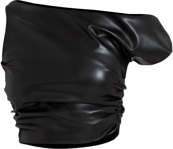 Women's Yara Faux Leather Slash Neck Tank Top