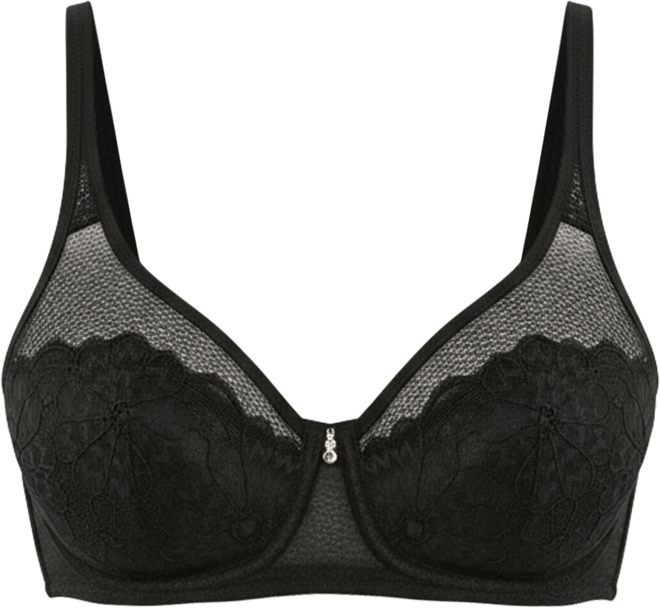 Women's Luxlacy Unlined Wired Bra, Black, 40H