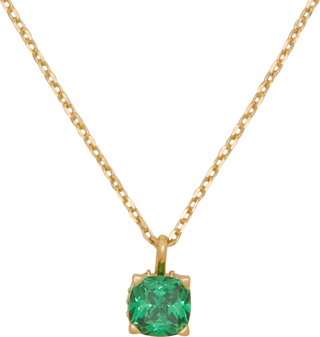 Cubic Zirconia Square Pendant Necklace, 16" + 3" extender