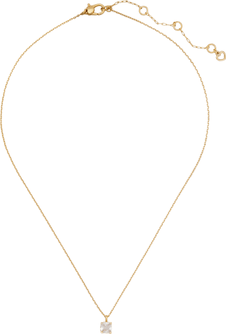 Cubic Zirconia Square Pendant Necklace, 16" + 3" extender