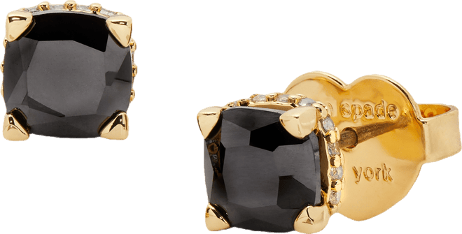 Color Cubic Zirconia Square Stud Earrings