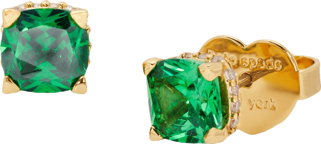 Color Cubic Zirconia Square Stud Earrings