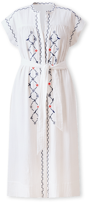 Women's Coves Cap Sleeve Embroidered Dress