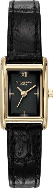 Women's Mini Grove Black Leather Calfskin Strap Watch, 16mm