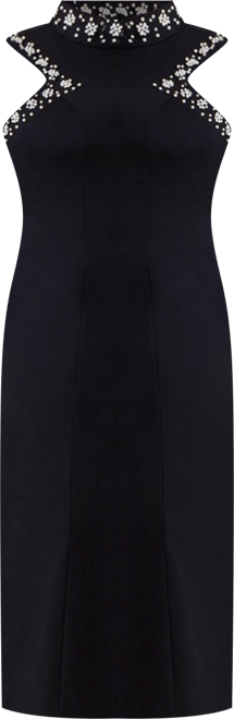 Women's Plus Size Embellished Sleeveless Knit Dress