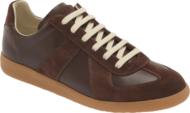 靴 MAISON MARGIELA REPLICA LOW TOP SNEAKER Men's Replica Leather Low-Top Sneakers | Neiman Marcus