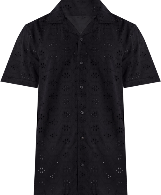 Men's Floral Eyelet Shirt