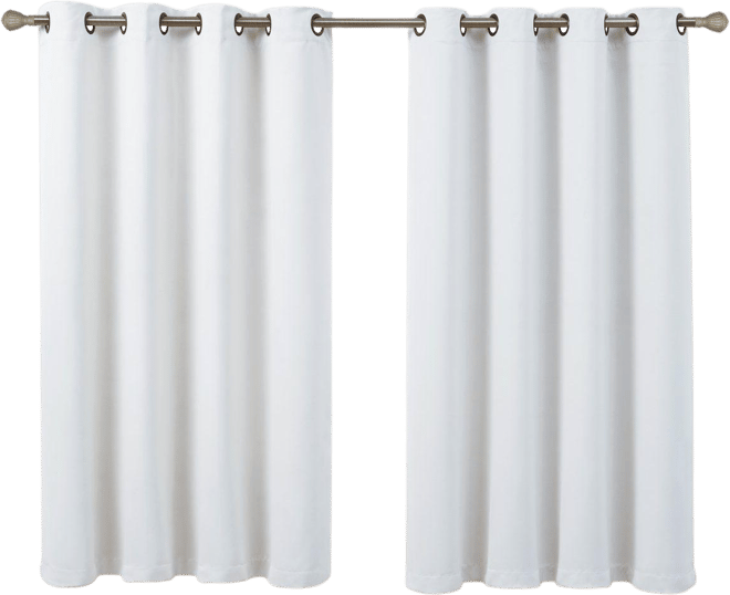 Set of 2 Thermal Room Darkening Grommet Top Curtains For Small Windows