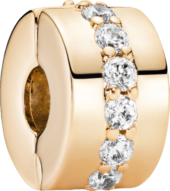 14k Gold Cubic Zirconia Clip Charm