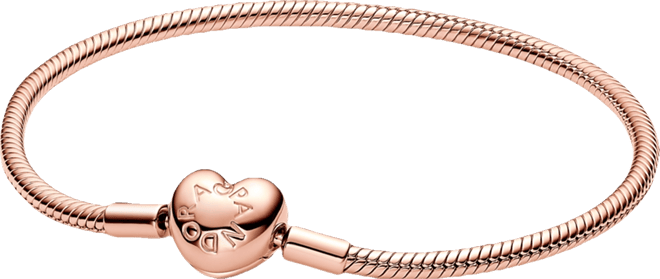 14k Gold or 14k Rose-Gold-Plated Barrel Clasp Snake Chain Bracelet