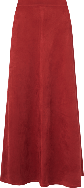 Women's Faux-Suede A-Line Maxi Skirt