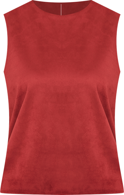Women's Faux-Suede Sleeveless Top