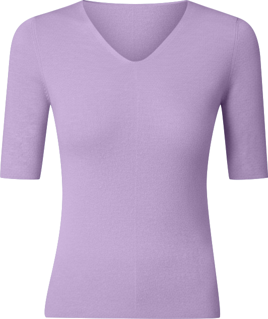 Women's Merino Wool Lurex Sweater | Shimmer Fine gauge V-Neck Short Sleeve Top | Machine Washable Pullover