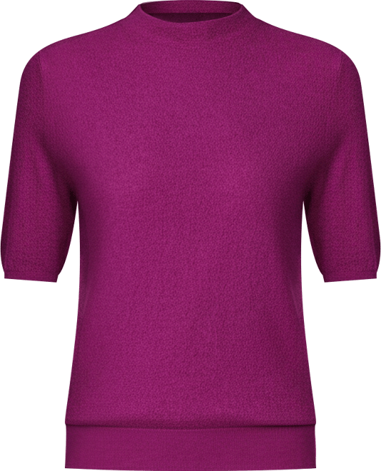 Women's Funnel Neck Short Sleeve Sweater | 75% Merino Wool 25% Silk Ultra Soft Fine-gauge Knit Top | Machine Washable