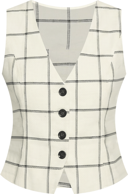 Women's Two Tone Linen Vest