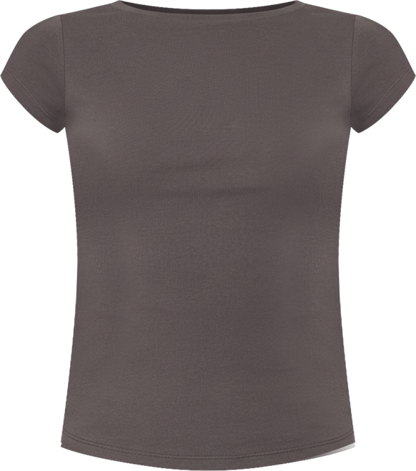 Women's Oliana Ribbed Boat Neck T Shirt