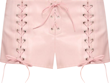 Womens Elisha Lace Up Faux Leather Shorts