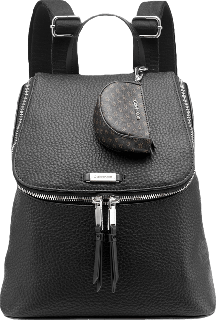 calvin klein leather look backpack Calvin Klein Zulle Zip-Around Backpack with Signature Hang Off
