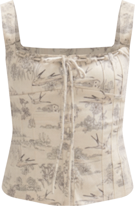 Women's Hilda Corset Inspired Josephine Print Blouse