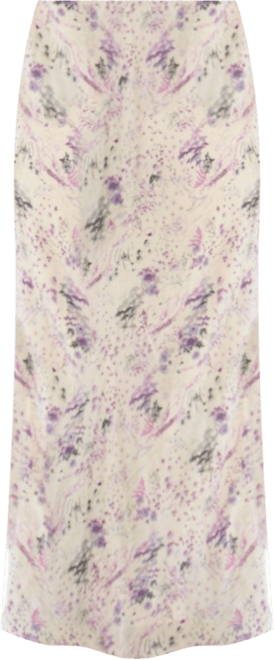 Women's Saint Lace Insert Wonderland Print Midi Skirt