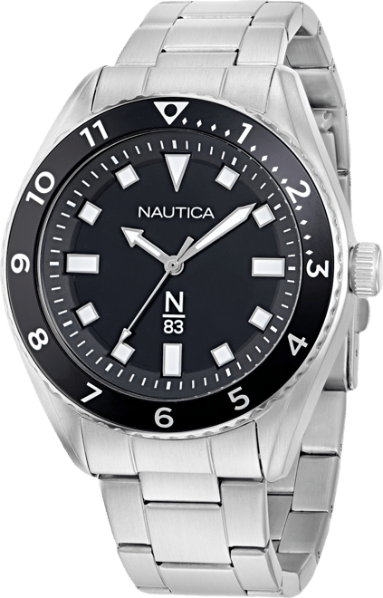 Men's Analog Silver-Tone Stainless Steel Watch, 44mm