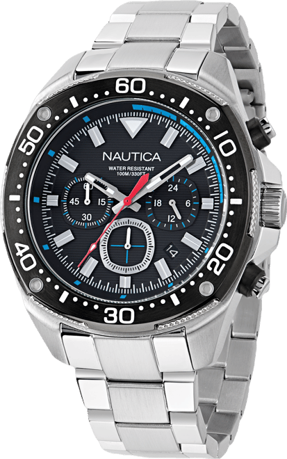 Men's Chronograph Silver-Tone Stainless Steel Watch, 46mm