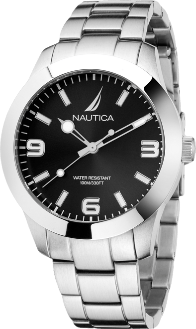 Men's Analog Silver-Tone Stainless Steel Watch Set, 43mm