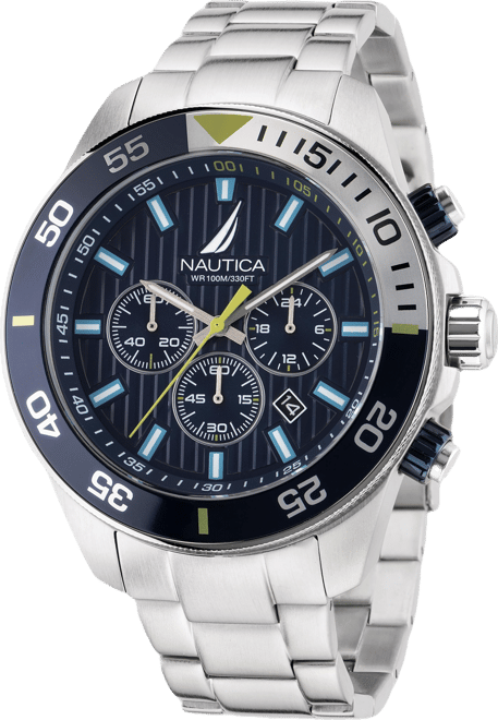 Men's Analog Silver-Tone Stainless Steel Watch Set, 48mm