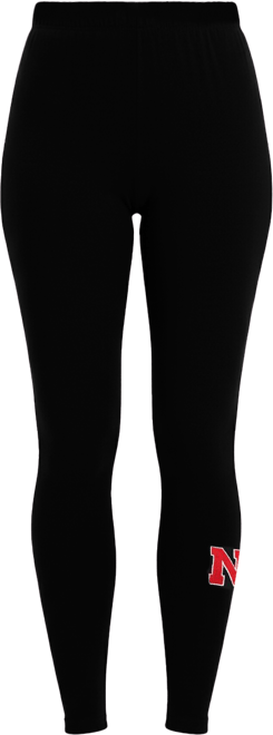 Women's Black Nebraska Huskers Fleece Leggings