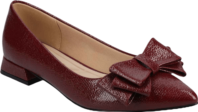 Women's Ophelia Bow Low Block Heel Dress Flats