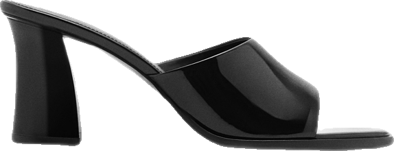 Women's Patent Leather Effect Heeled Sandals