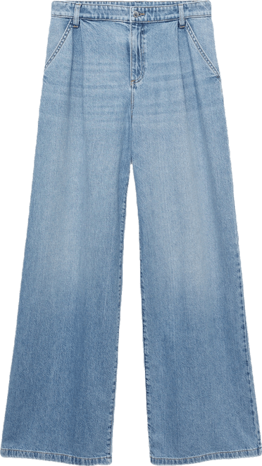 Women's Wide Leg Pleated Jeans