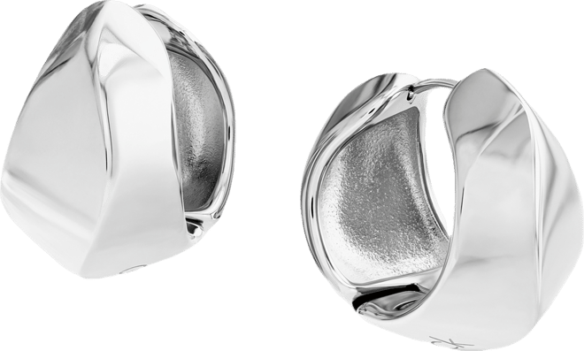 Small Logo-Etched Sculpted Hoop Earrings, 0.91"