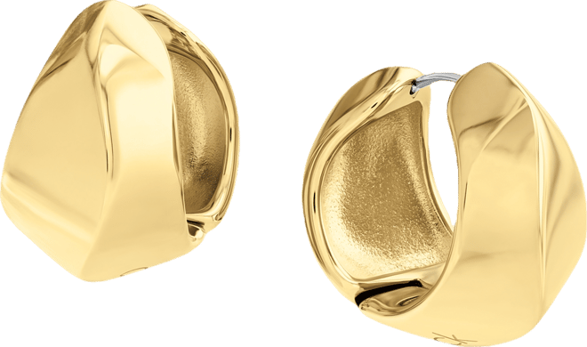 Small Logo-Etched Sculpted Hoop Earrings, 0.91"