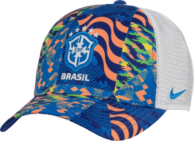 Men's and Women's Blue Brazil National Team Rise Printed Trucker Adjustable Hat