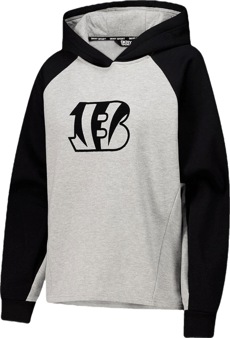 Sport Women's Gray/Black Cincinnati Bengals Joy Cropped Raglan Pullover Hoodie