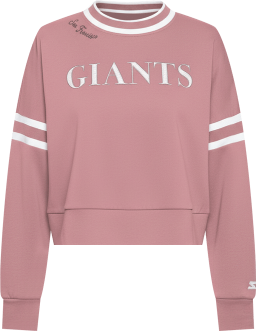 Women's Pink San Francisco Giants Power Play Cropped Pullover Sweatshirt