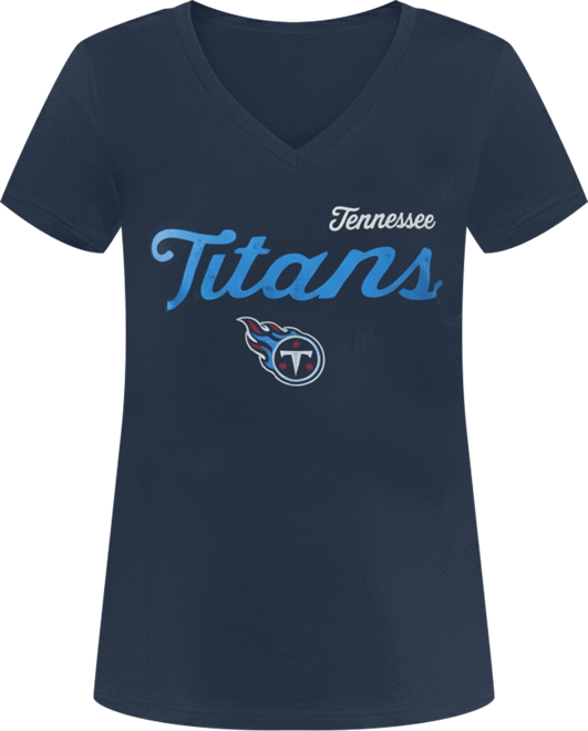 Women's Navy Tennessee Titans Post Season V-Neck T-Shirt