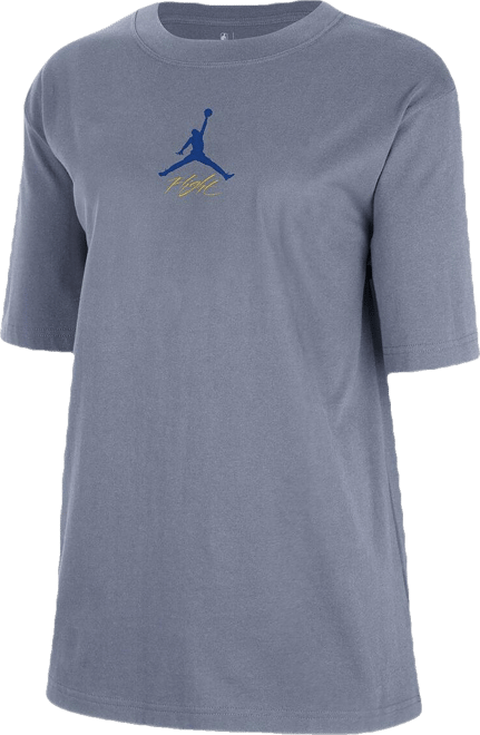 Women's Ash Golden State Warriors Courtside Statement Edition Boyfriend T-Shirt