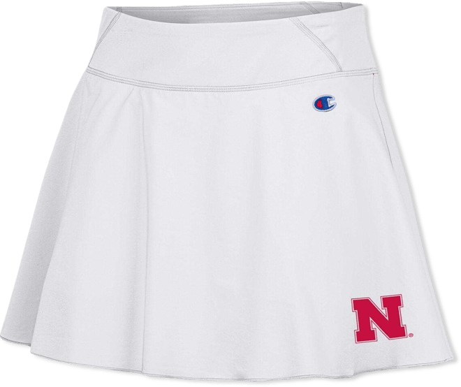 Women's White Nebraska Huskers Tailgate Soft Touch Skort